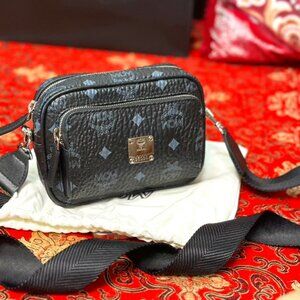 MCM Aren Small Classic Visetos Black Crossbody Bag